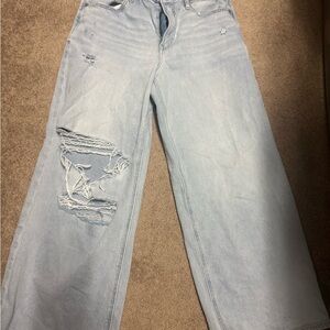 American Eagle Outfitters Light Blue Ripped Boyfriend Jeans